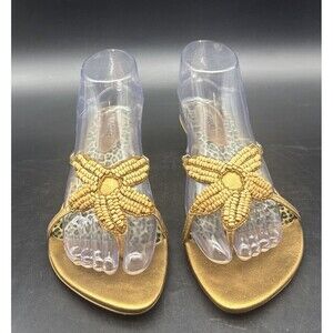 Women’s Carlos by Carlos Santana Beckon Copper Brown Beaded Slip On Sandal Sz 8